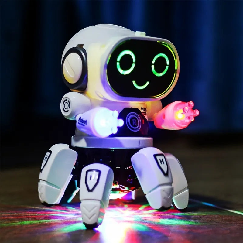 Lindo Robot de baile Musical con luz LED de 6 garras: un juguete educativo e interactivo para niños, ¡regalo perfecto para niños!