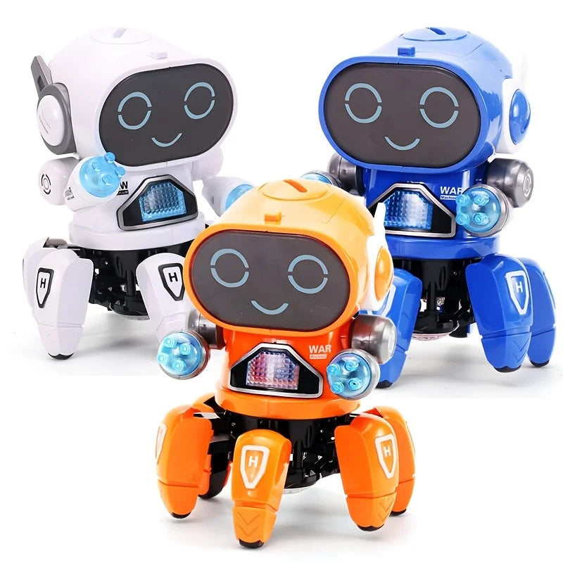 Lindo Robot de baile Musical con luz LED de 6 garras: un juguete educativo e interactivo para niños, ¡regalo perfecto para niños!