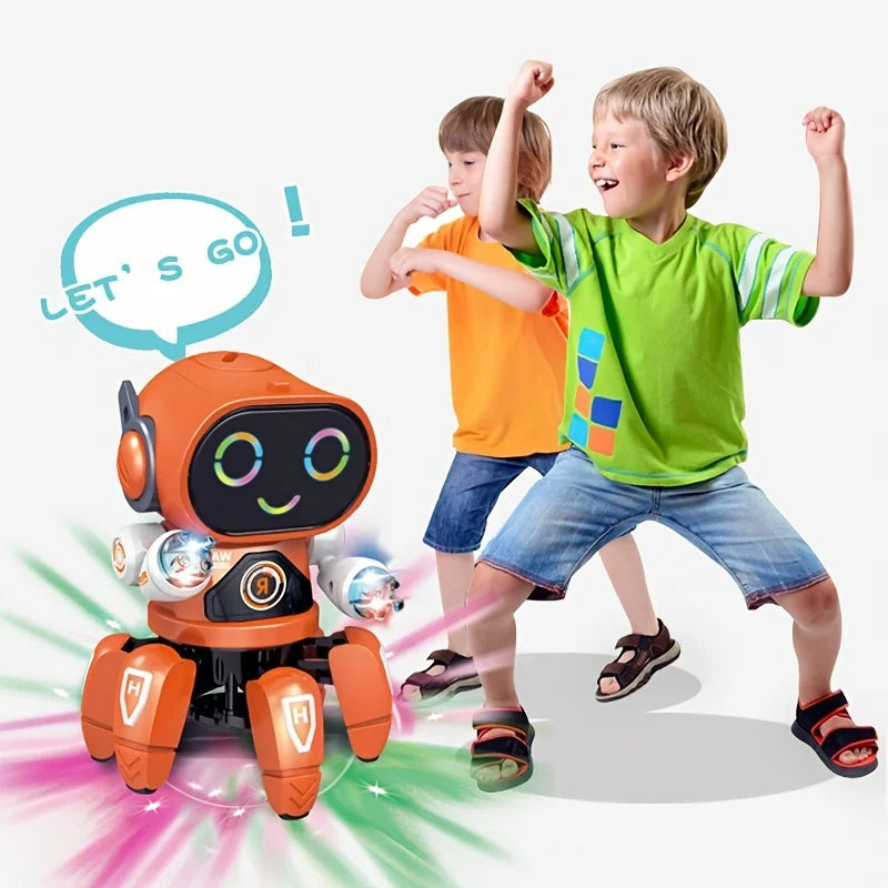 Lindo Robot de baile Musical con luz LED de 6 garras: un juguete educativo e interactivo para niños, ¡regalo perfecto para niños!