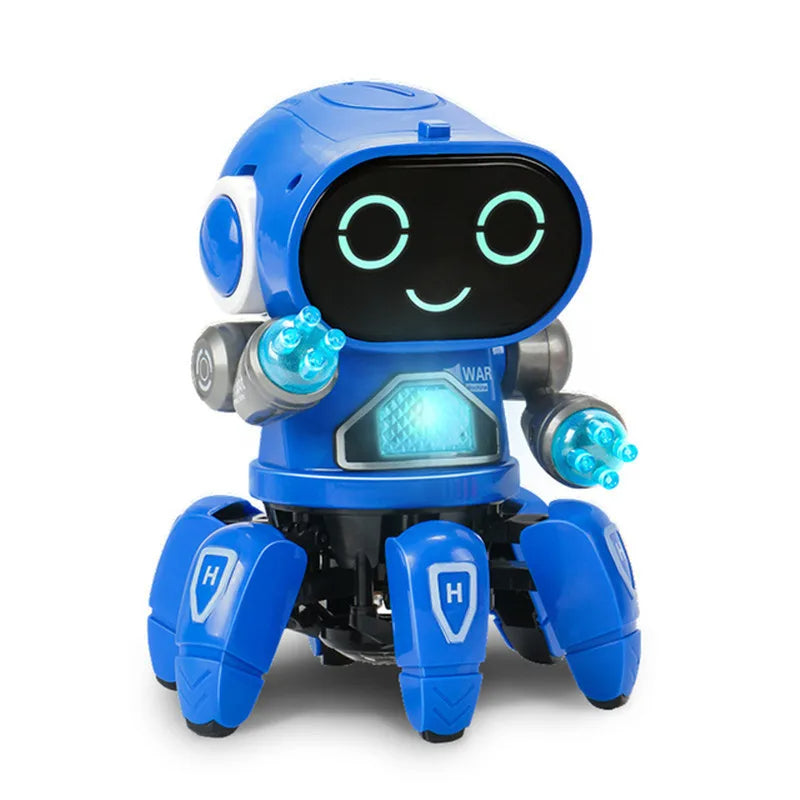 Lindo Robot de baile Musical con luz LED de 6 garras: un juguete educativo e interactivo para niños, ¡regalo perfecto para niños!